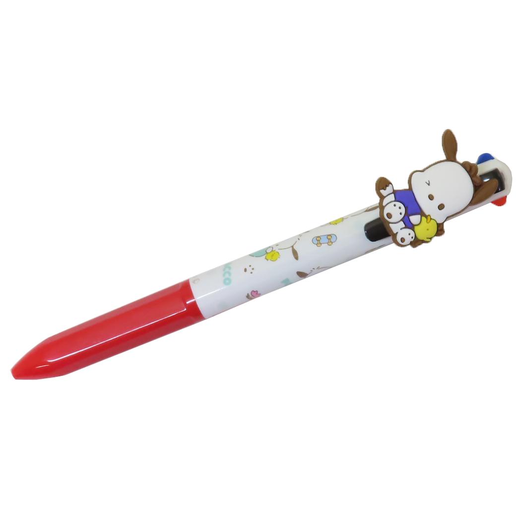 マスコット付き4色ボールペン ボールペン ポチャッコ 仲良しポチャッコ サンリオ アイプランニング カラーペン 新学期準備文具 メール便可