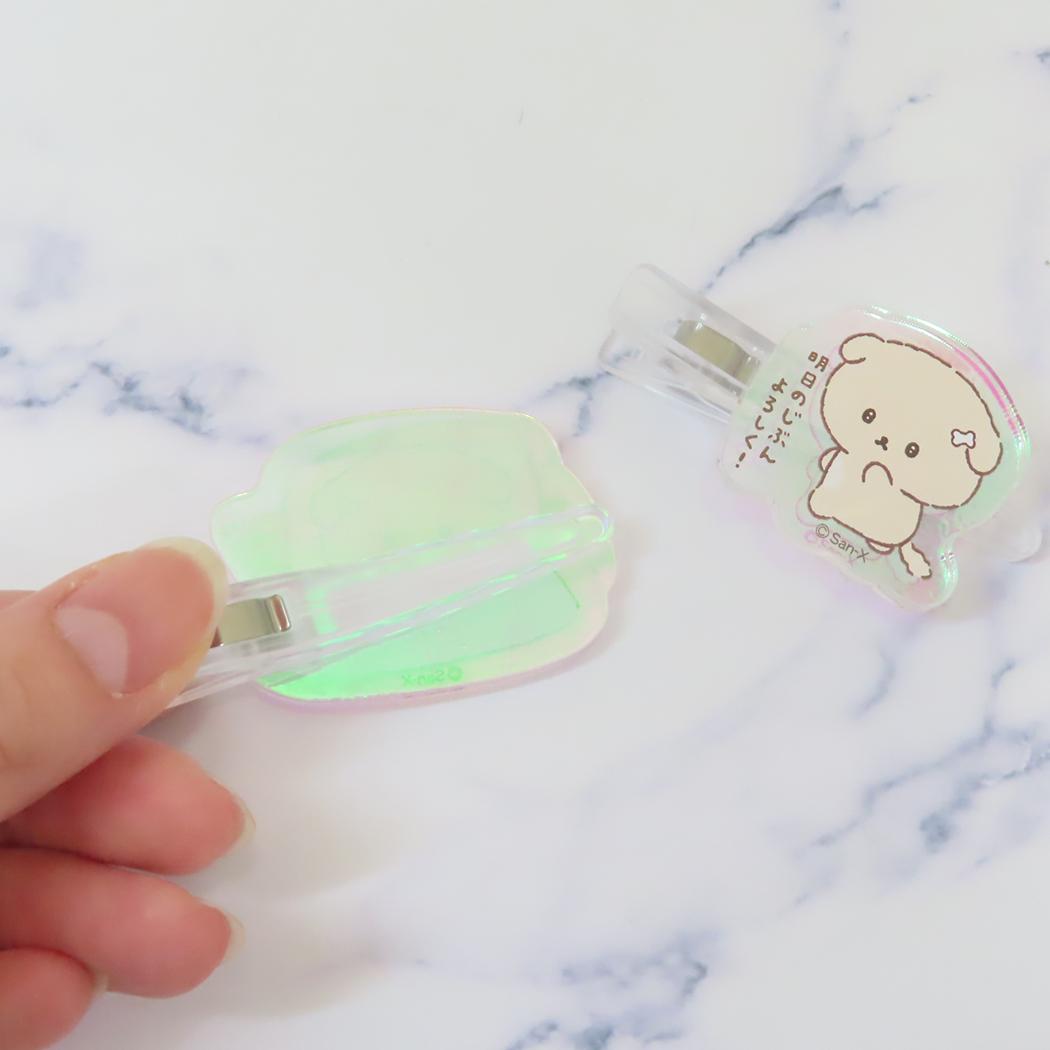 オーロラアクリルヘアクリップ ヘアアクセ いしよわちゃん ふとん アイプランニング 前髪クリップ メール便可