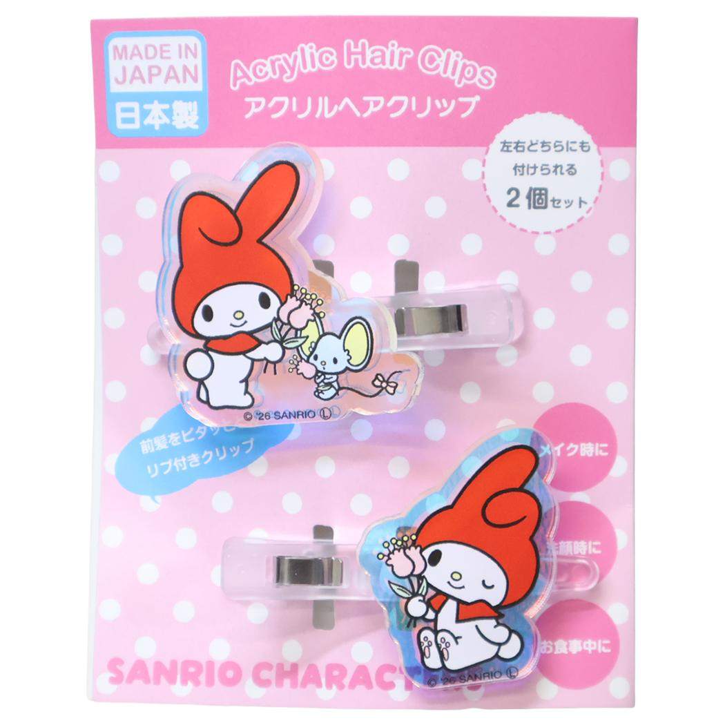 マイメロディ ヘアアクセ オーロラアクリルヘアクリップ サンリオ JUNKADO 前髪クリップ キャラクター グッズ メール便可 シネマコレクション