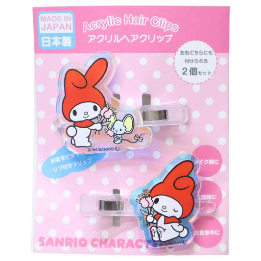 マイメロディ ヘアアクセ オーロラアクリルヘアクリップ サンリオ JUNKADO 前髪クリップ キャラクター グッズ メール便可 シネマコレクション