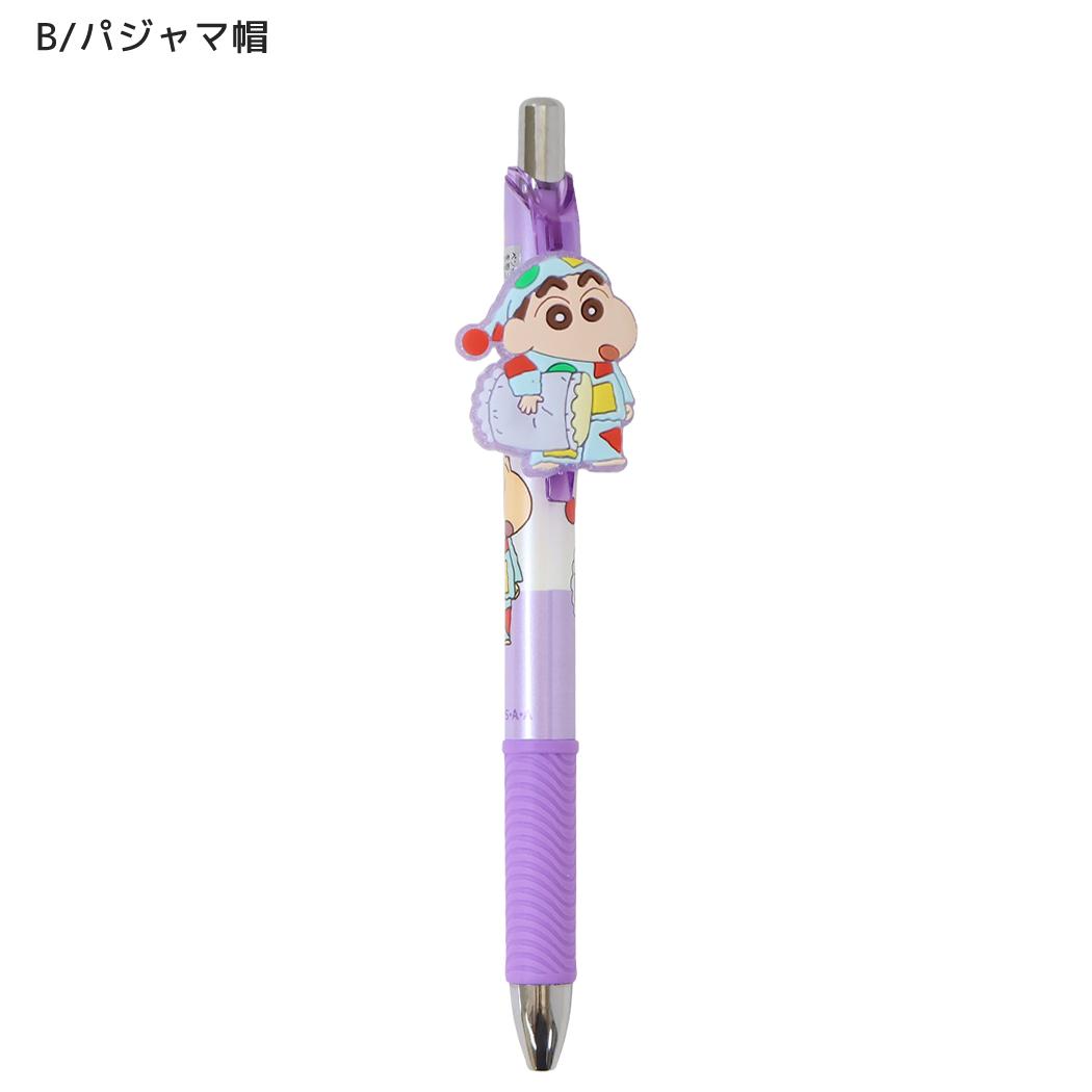 クレヨンしんちゃん ボールペン マスコット付きゲルペン 黒 B/パジャマ帽