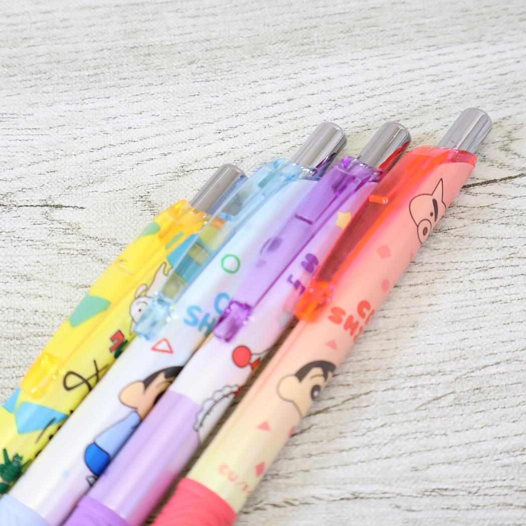 クレヨンしんちゃん ボールペン ゲルペン4本パック 黒 パジャマ