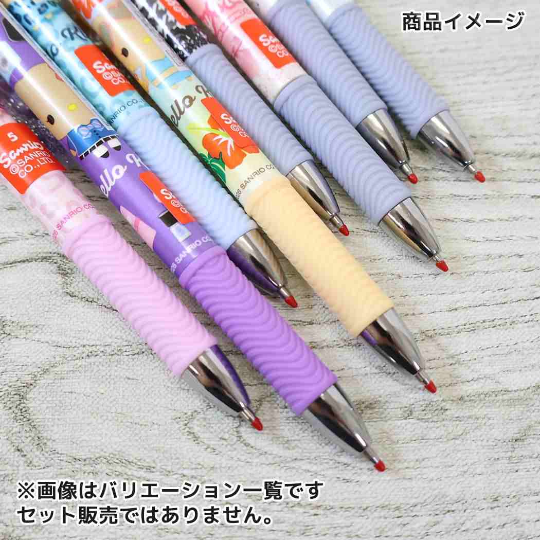 サンリオキャラクターズ ボールペン マスコット付きゲルペン 黒 A/ピンクレオパード Sanrio
