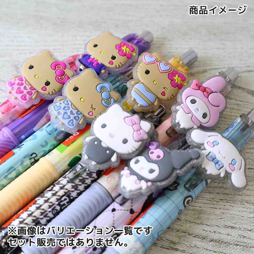 サンリオキャラクターズ ボールペン マスコット付きゲルペン 黒 C/ブルーレオパード Sanrio