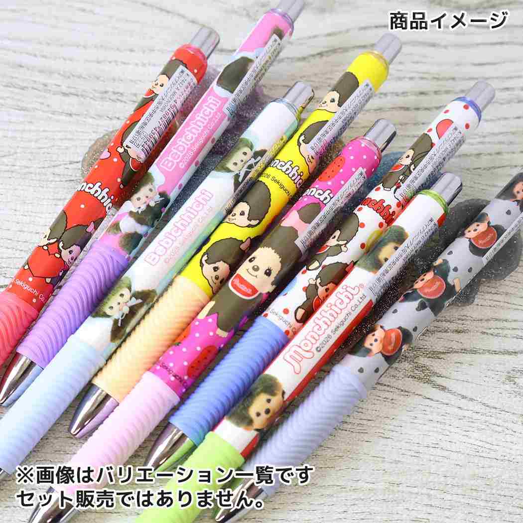 モンチッチ ボールペン マスコット付きゲルペン 黒 A/モンチッチちゃんフェイス