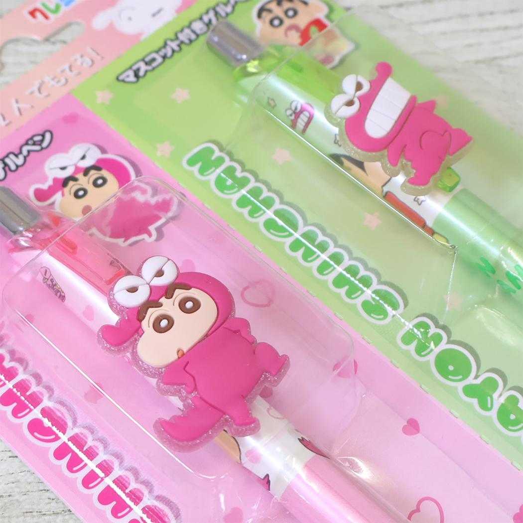 クレヨンしんちゃん ボールペン マスコット付きゲルペン 2種パッケージ ピンク