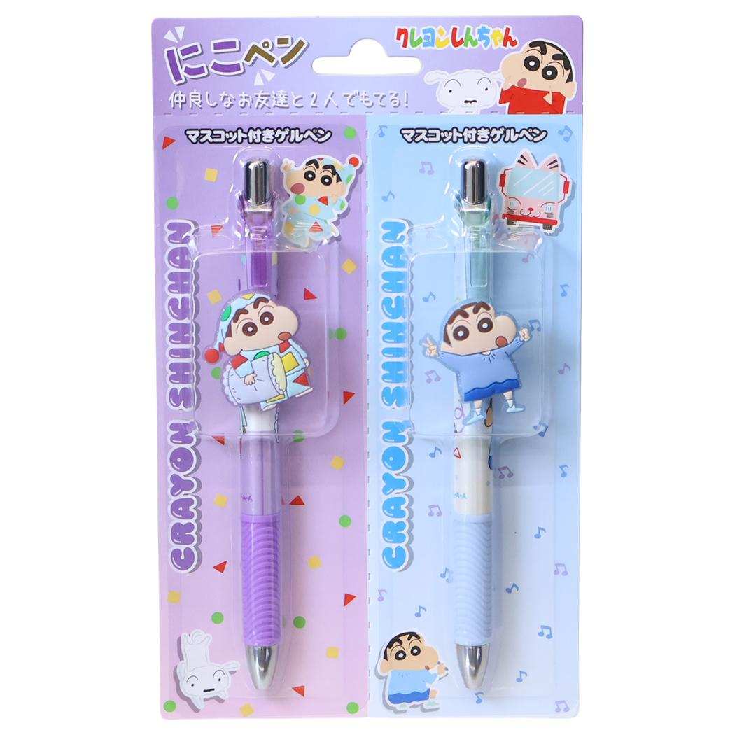クレヨンしんちゃん ボールペン マスコット付きゲルペン 2種パッケージ パープル