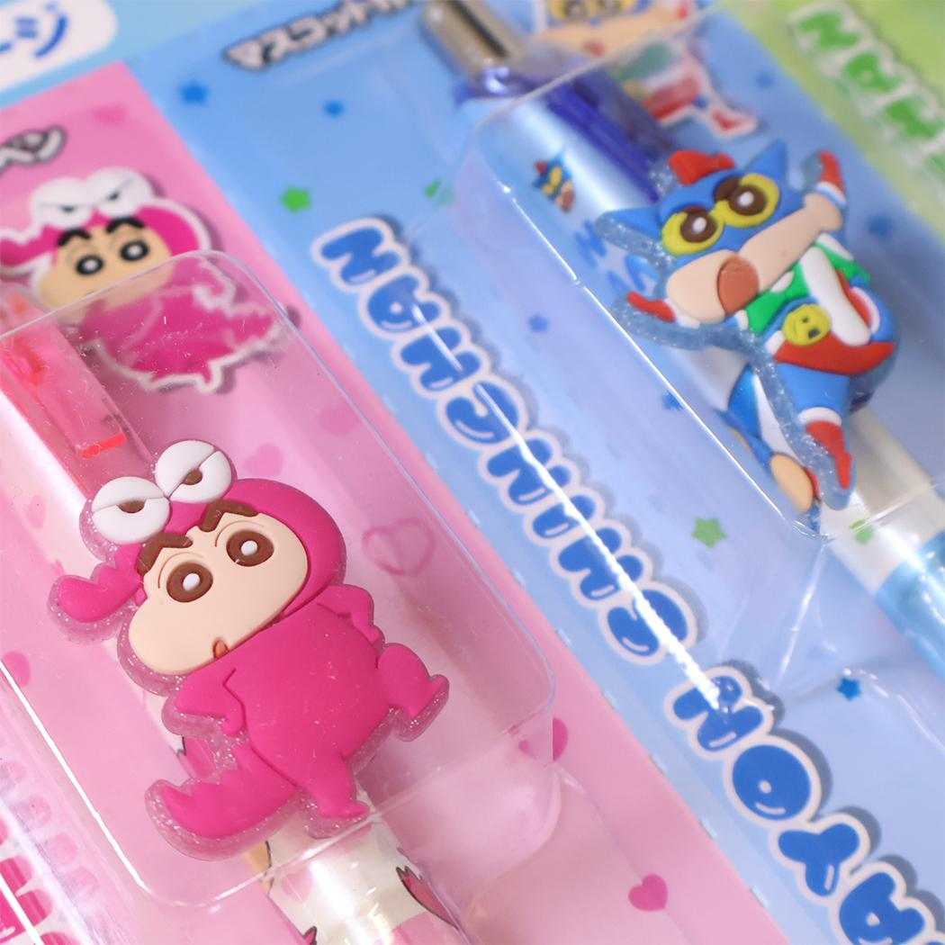 クレヨンしんちゃん ボールペン マスコット付きゲルペン 4種パッケージ ブルー