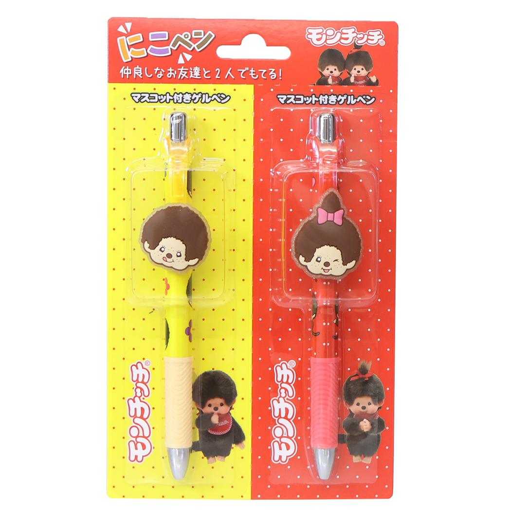 モンチッチ ボールペン にこぺん マスコット付きゲルペン 2種パッケージ レッド