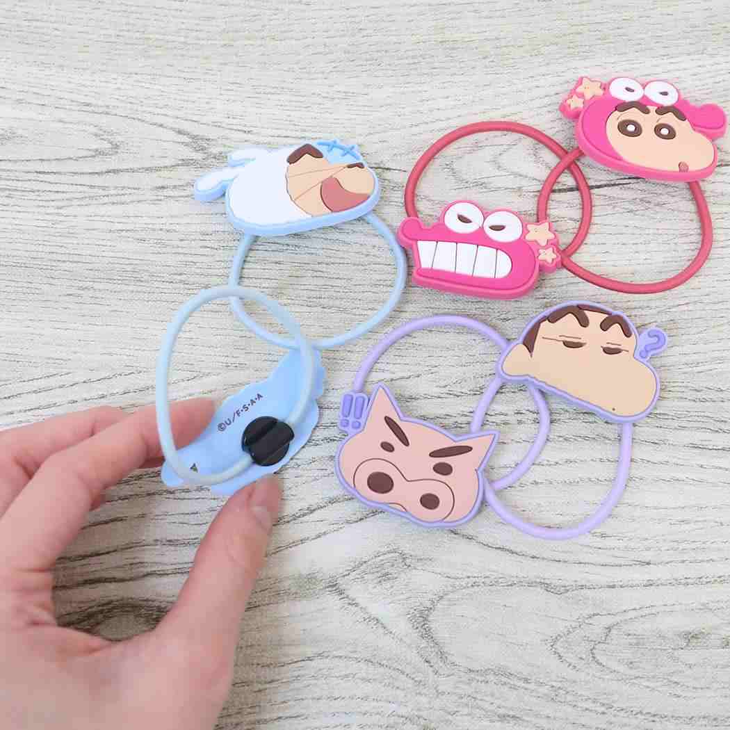 ヘアゴム2P 2本セット ヘアアクセ クレヨンしんちゃん パープル アイプランニング 髪飾り アニメメール便可
