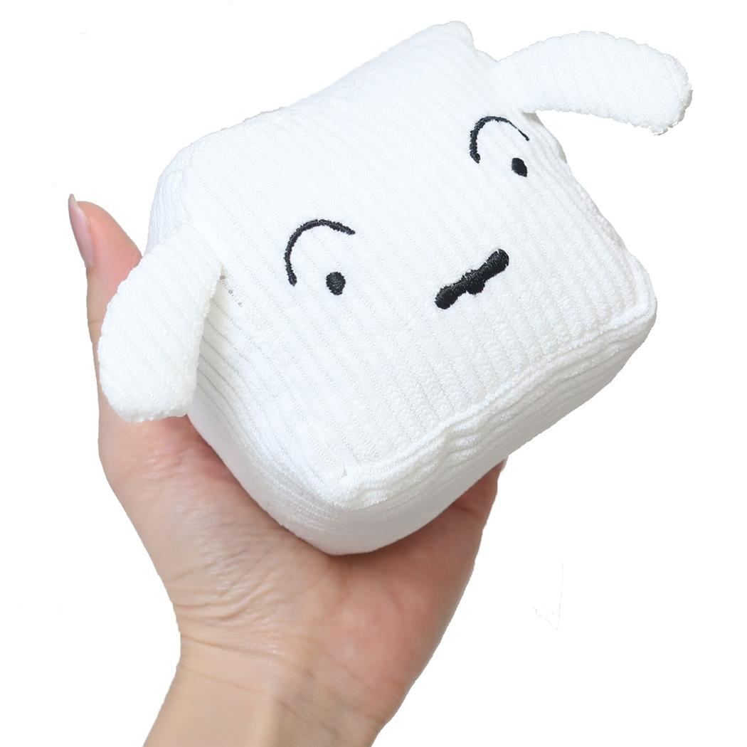 コーデュロイキューブマスコット ミニぬいぐるみ クレヨンしんちゃん シロ アイプランニング キーホルダーチャーム かわいい アニメ