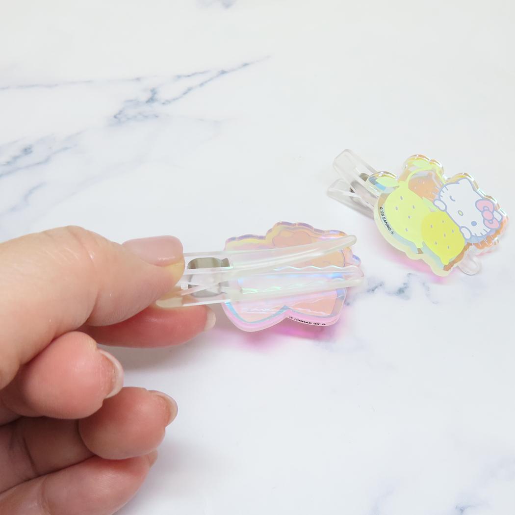アクリルヘアクリップ 2個セット ヘアアクセ ハローキティ サンリオ アイプランニング 前髪クリップ メール便可