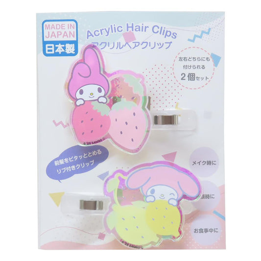 アクリルヘアクリップ 2個セット ヘアアクセ マイメロディ サンリオ アイプランニング 前髪クリップ メール便可
