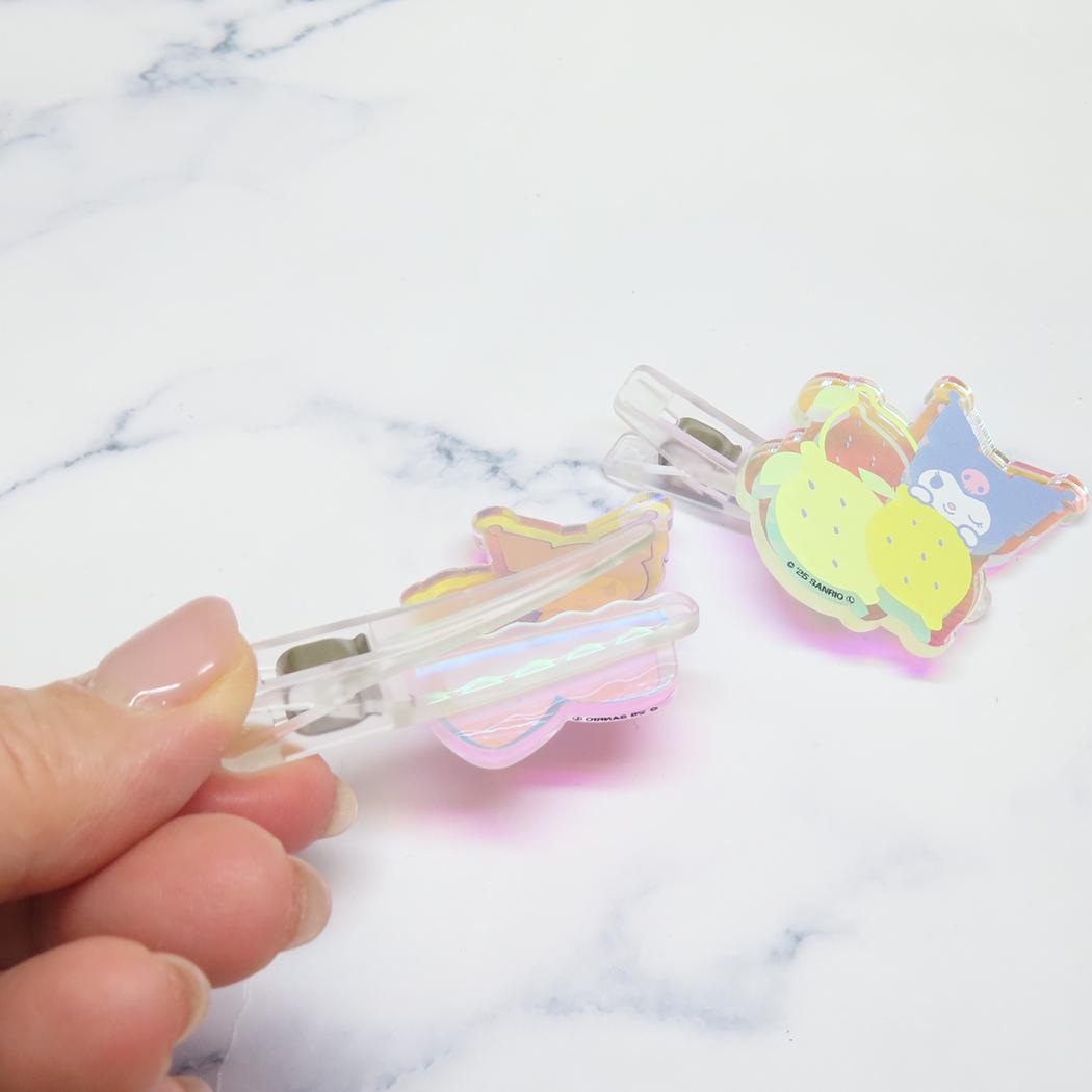 アクリルヘアクリップ 2個セット ヘアアクセ クロミ サンリオ アイプランニング 前髪クリップ メール便可