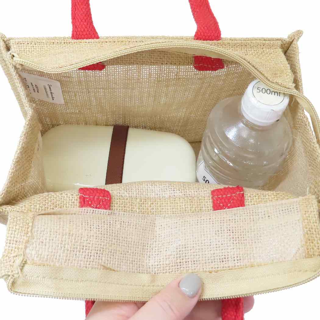ジッパージュートバッグS ネームタグ付き ランチトート シナモロール フェイス サンリオ アイプランニング ミニバッグ お弁当かばん