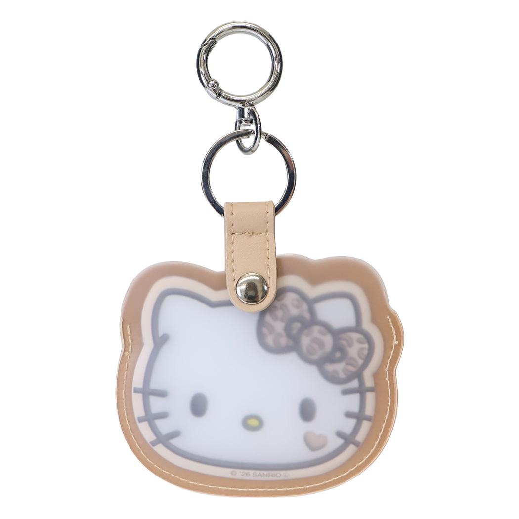 ハローキティ 手鏡 ステンレスミラー ヒョウ柄ブラウン サンリオ