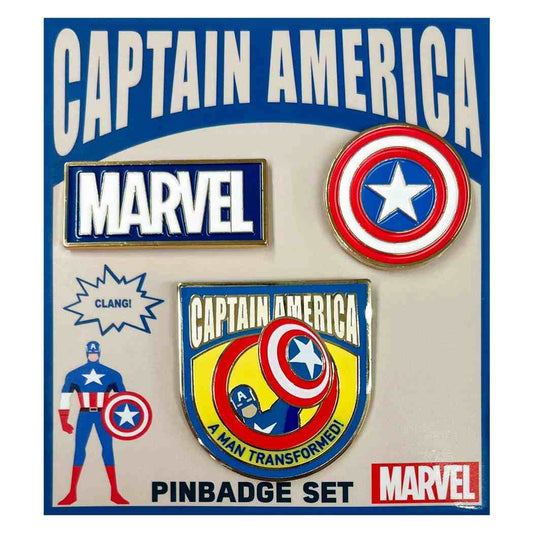 ピンバッジ3個セット ピンズ キャプテンアメリカ MARVEL インロック コレクション雑貨 メール便可