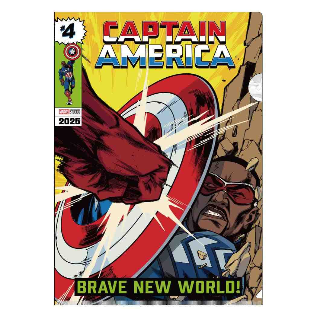 キャプテンアメリカ：ブレイブ ニュー ワールド クリアフォルダー A4シングルクリアファイル 新入学 MARVEL インロック コレクション文具 キャラクター グッズ メール便可