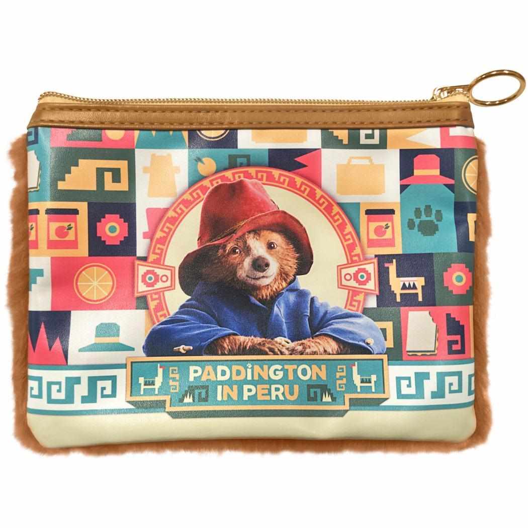 もこもこポーチ 平ポーチ パディントン 消えた黄金郷の秘密 インロック コレクション雑貨 コスメポーチ メール便可