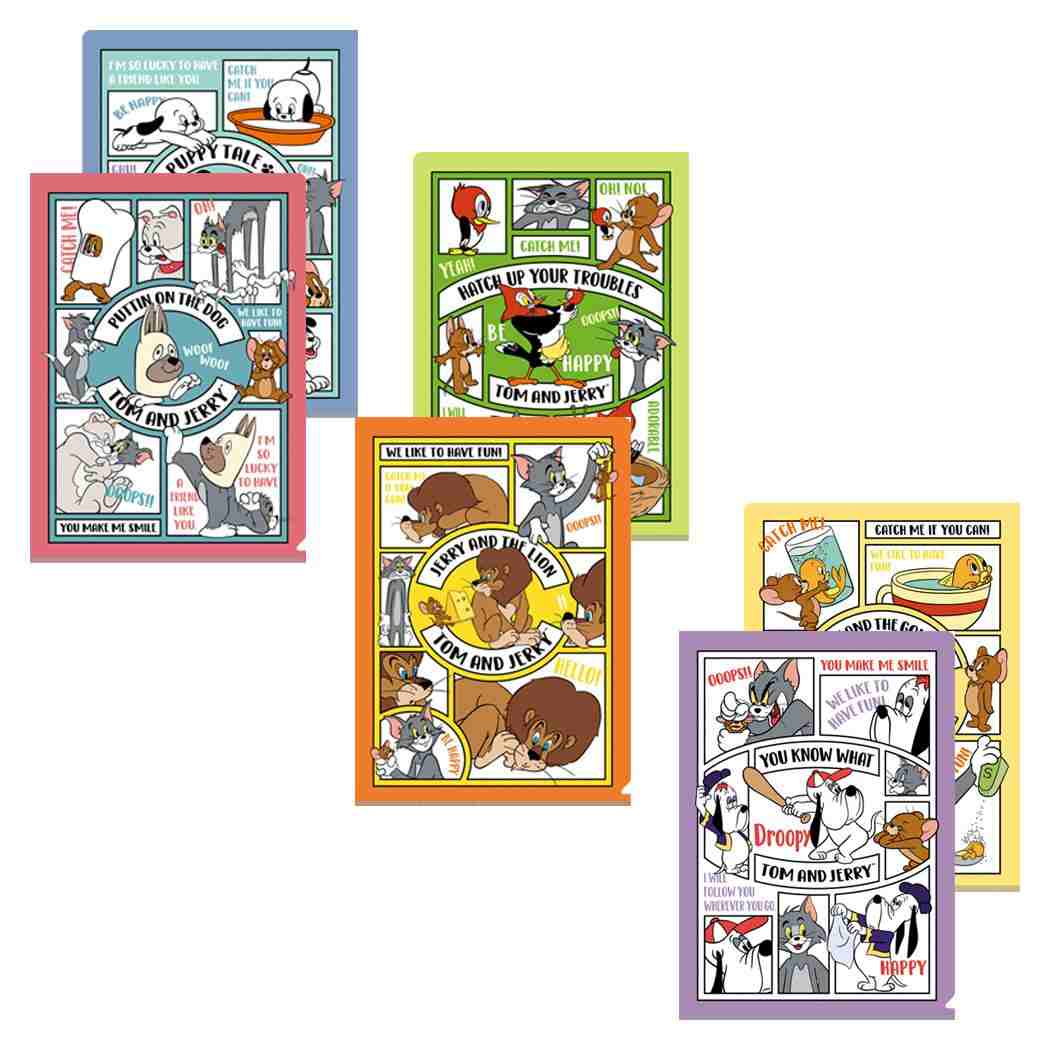 マットファイル3枚セット B A4クリアファイル トムとジェリー COLORFUL FRIENDS ワーナーブラザース インロック コレクション文具 メール便可