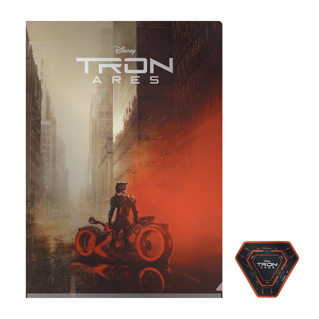 メタリックファイル＆ステッカーセット A4ファイル ダイカットステッカー トロン アレス TRON ARES ディズニー インロック コレクション雑貨 映画メール便可