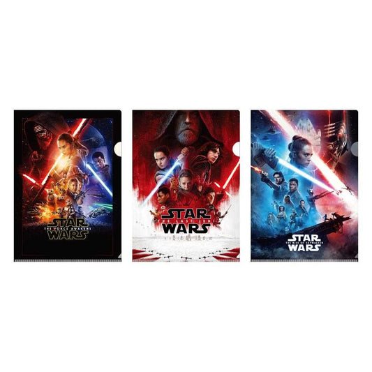 クリアファイルセット A4サイズ 3枚組 クリアフォルダー スターウォーズ EP7-EP9 STAR WARS SAGA インロック 新学期準備文具 コレクション文具 メール便可