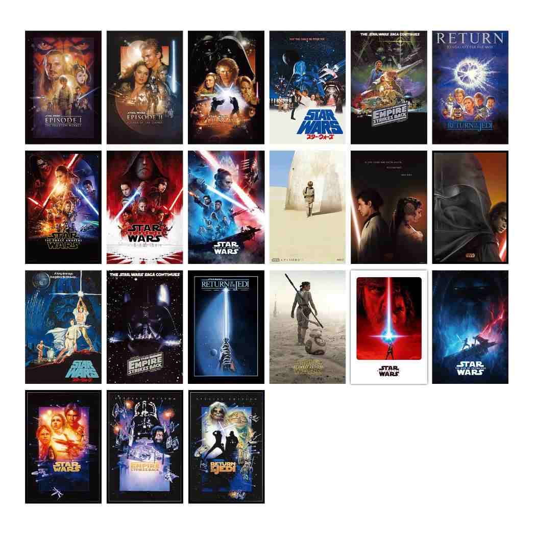 缶ケース入りPOSTCARD 21枚セット ポストカード スターウォーズ STAR WARS SAGA インロック コレクション雑貨 メール便可
