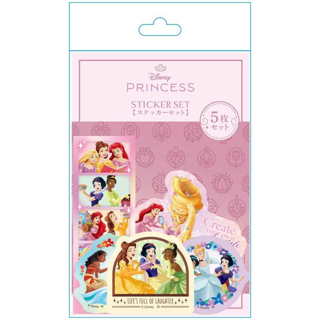 ステッカーセット 5枚入り ダイカットシール ディズニープリンセス ディズニー インロック デコシール メール便可