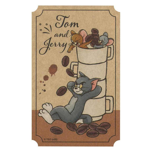 クラフトステッカー C ビッグシール トムとジェリー TIME FOR COFFEE ワーナーブラザース インロック デコシール メール便可