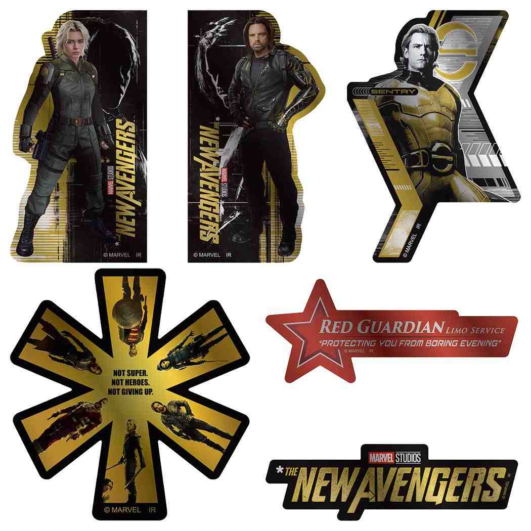 サンダーボルツ ダイカットシール メタリックステッカーセット 6枚入り MARVEL インロック コレクション雑貨 映画キャラクター グッズ メール便可