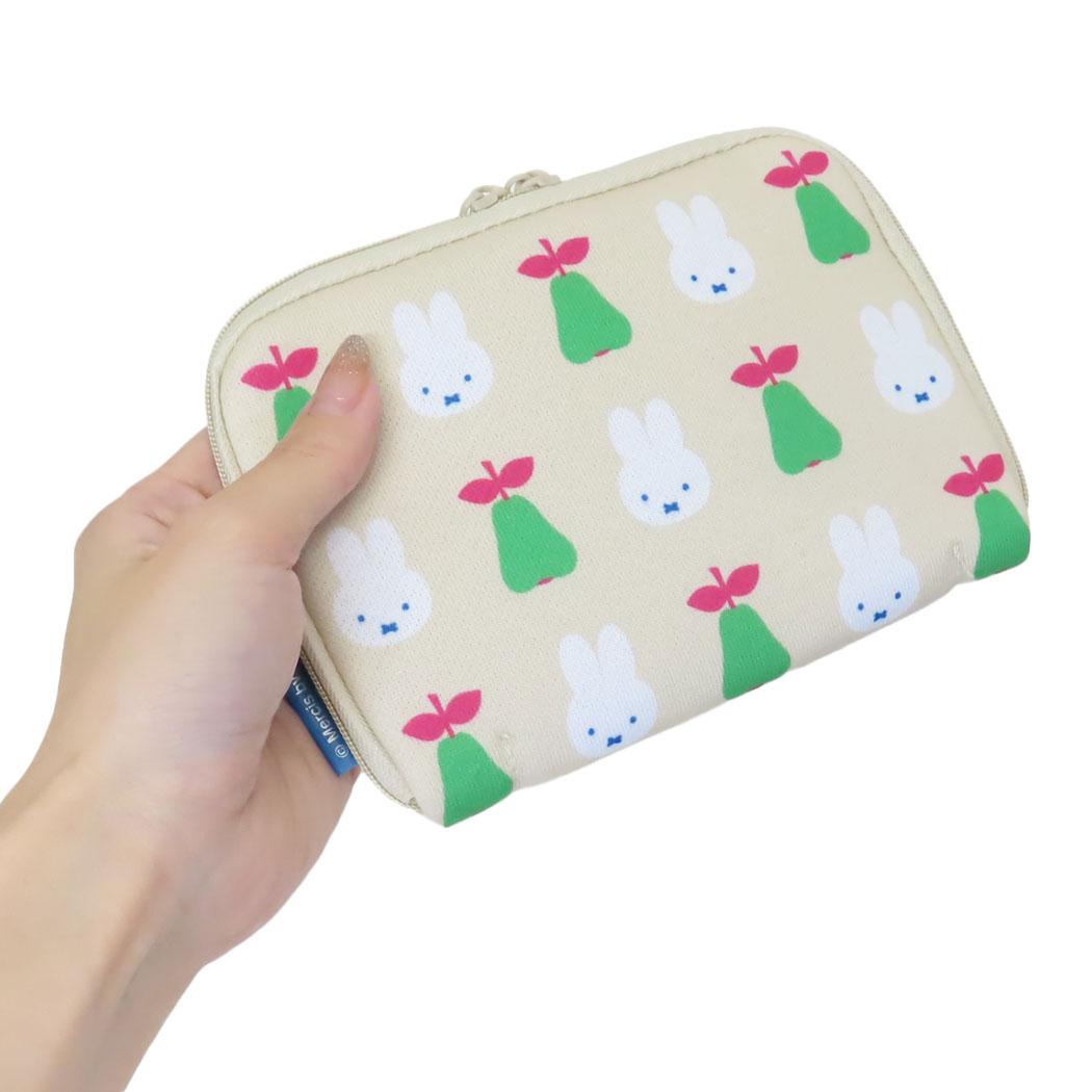 どっとポーチ ショート ミニポーチ ミッフィー MIFFY FRUITS 洋ナシ BE ディックブルーナ アイアップ 小物入れ コスメポーチ 絵本メール便可
