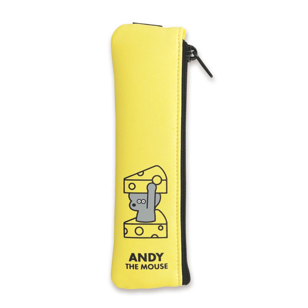 ブックバンドペンケース ペンポーチ ねずみのANDY イエロー アンディ アイアップ 筆箱 文房具 かわいい メール便可