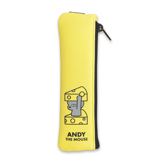 ブックバンドペンケース ペンポーチ ねずみのANDY イエロー アンディ アイアップ 筆箱 文房具 かわいい メール便可