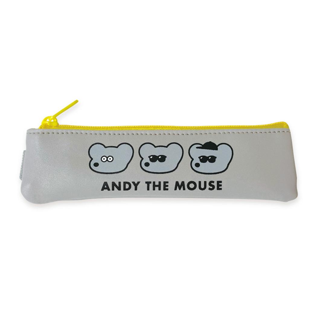 ブックバンドペンケース ペンポーチ ねずみのANDY グレー アンディ アイアップ 筆箱 文房具 かわいい メール便可