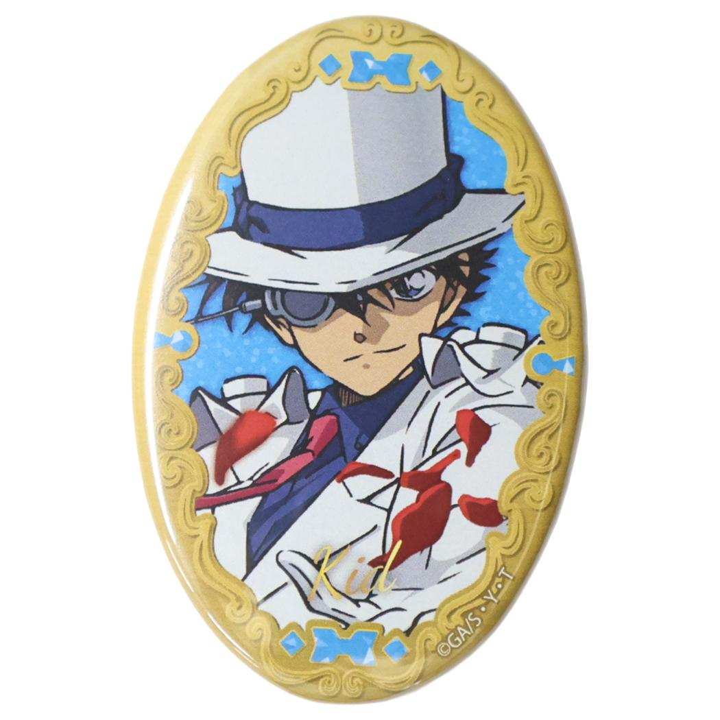 オーバルカンバッジ 缶バッジ 名探偵コナン 怪盗キッド 少年サンデー アイアップ コレクション雑貨 アニメメール便可