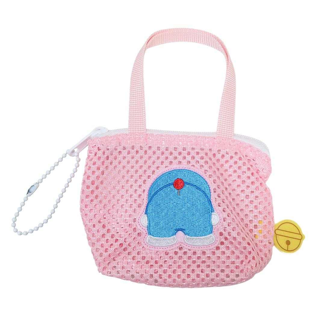 メッシュミニチュアバッグボールチェーン ミニポーチ ドラえもん ピンク 藤子F不二雄 アイアップ 小物入れ アニメメール便可