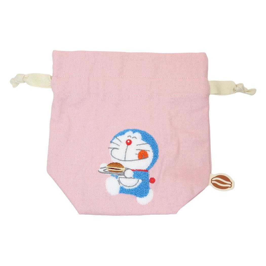相良刺繍巾着 巾着袋 ドラえもん ピンク 藤子F不二雄 アイアップ きんちゃくポーチ 小物入れ サガラ刺繍 アニメメール便可