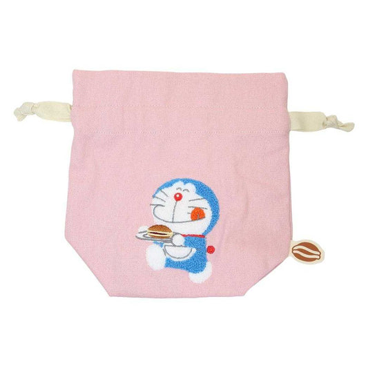 相良刺繍巾着 巾着袋 ドラえもん ピンク 藤子F不二雄 アイアップ きんちゃくポーチ 小物入れ サガラ刺繍 アニメメール便可