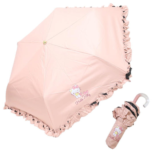 晴雨兼用折畳傘フリルタイプ 折りたたみ傘 ハローキティ ドリーム サンリオ ジェイズプランニング 折り畳み傘