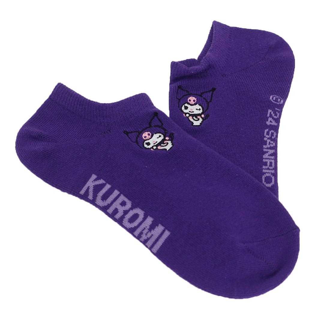 刺繍スニーカーソックス レディース 女性用靴下 クロミ ビビッド サンリオ ジェイズプランニング かわいい メール便可