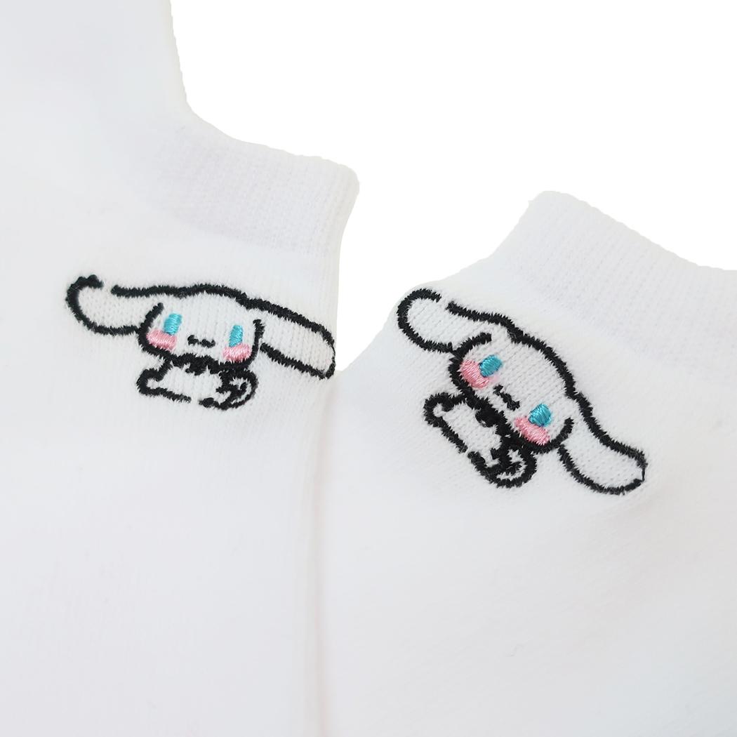 刺繍スニーカーソックス レディース 女性用靴下 シナモロール ビビッド サンリオ ジェイズプランニング かわいい メール便可