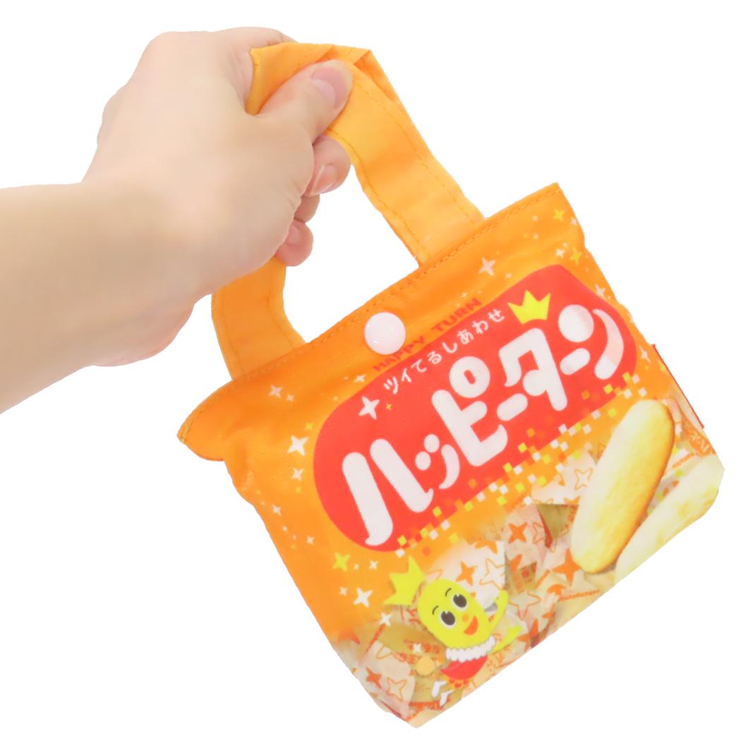 折りたたみショッピングバッグ エコバッグ ハッピーターン お菓子パッケージ ジェイズプランニング お買い物かばん コンパクト