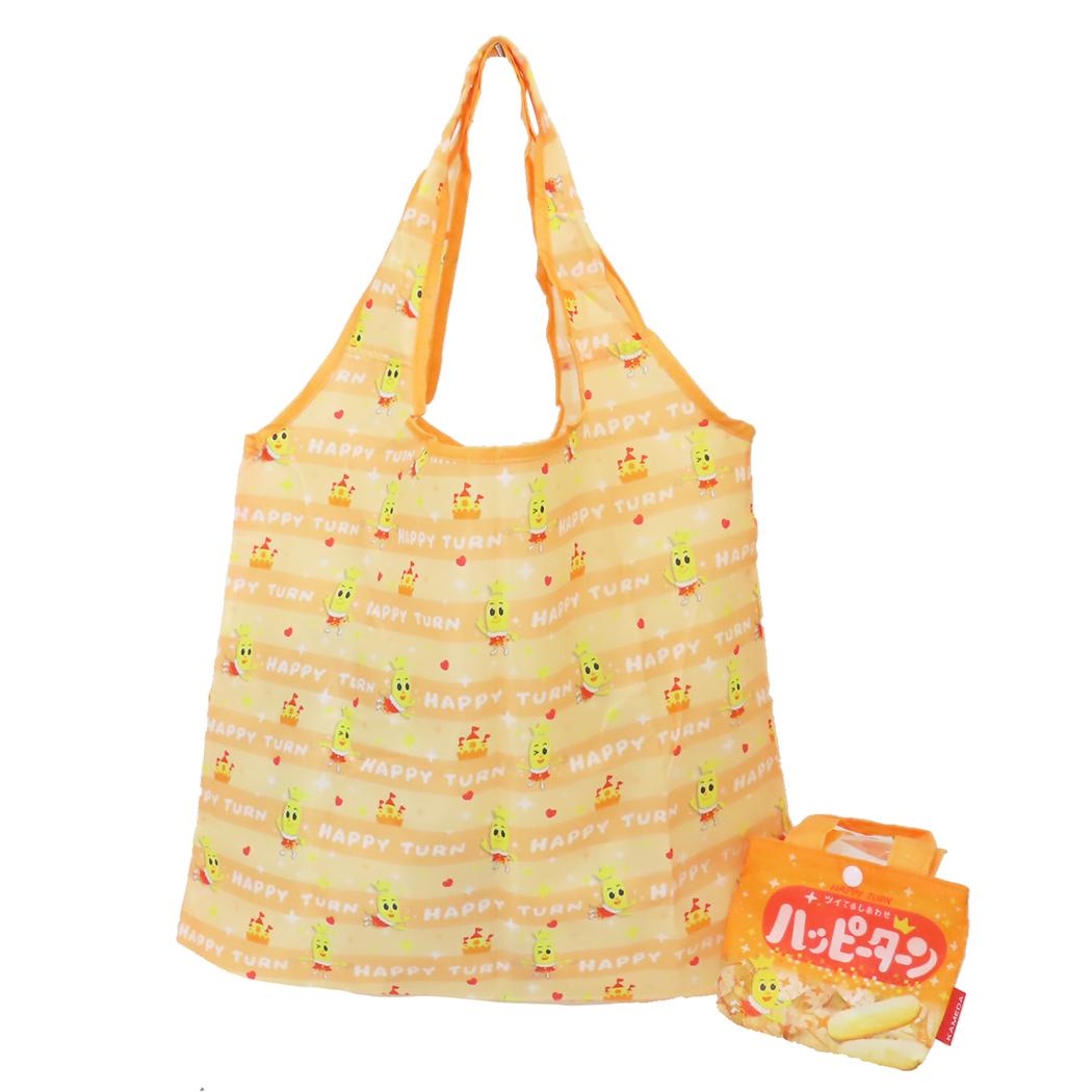 折りたたみショッピングバッグ エコバッグ ハッピーターン お菓子パッケージ ジェイズプランニング お買い物かばん コンパクト