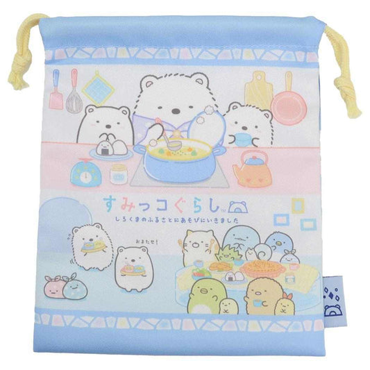 巾着 きんちゃくポーチ 巾着袋 すみっコぐらし しろくまのふるさと サンエックス ジェイズプランニング 小物入れ メール便可