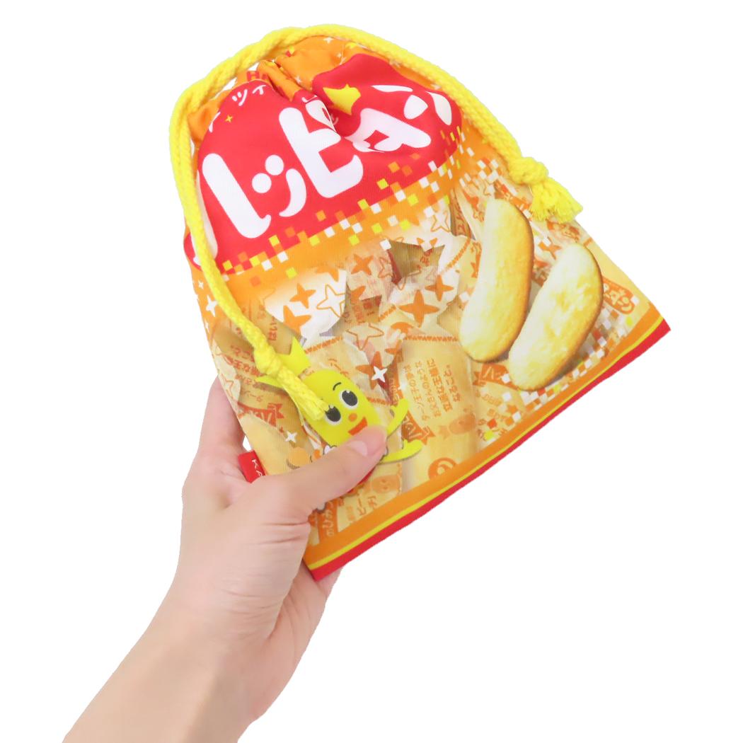 巾着 きんちゃくポーチ 巾着袋 ハッピーターン お菓子パッケージ ジェイズプランニング 新学期準備雑貨 小物入れ メール便可
