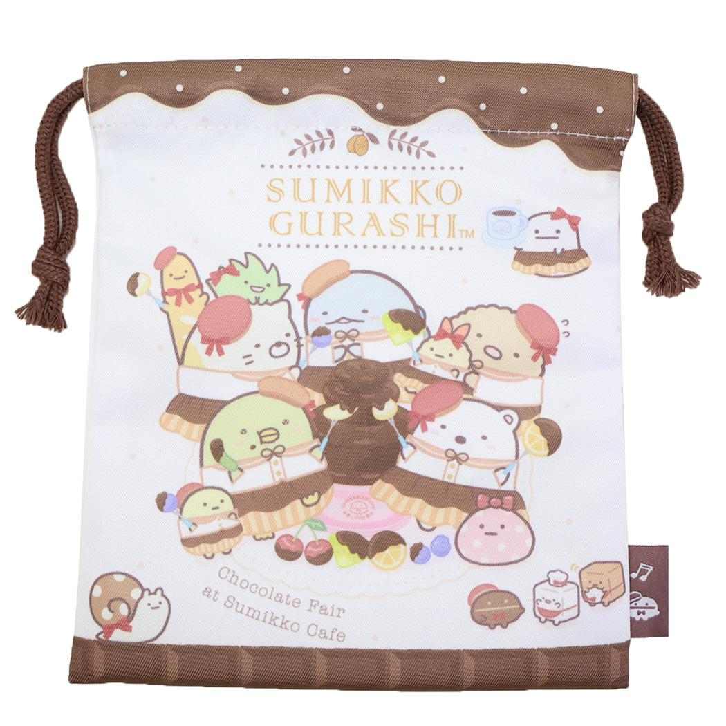 きんちゃくポーチ 巾着袋 すみっコぐらし チョコレートフェア サンエックス ジェイズプランニング 新学期準備雑貨 小物入れ メール便可