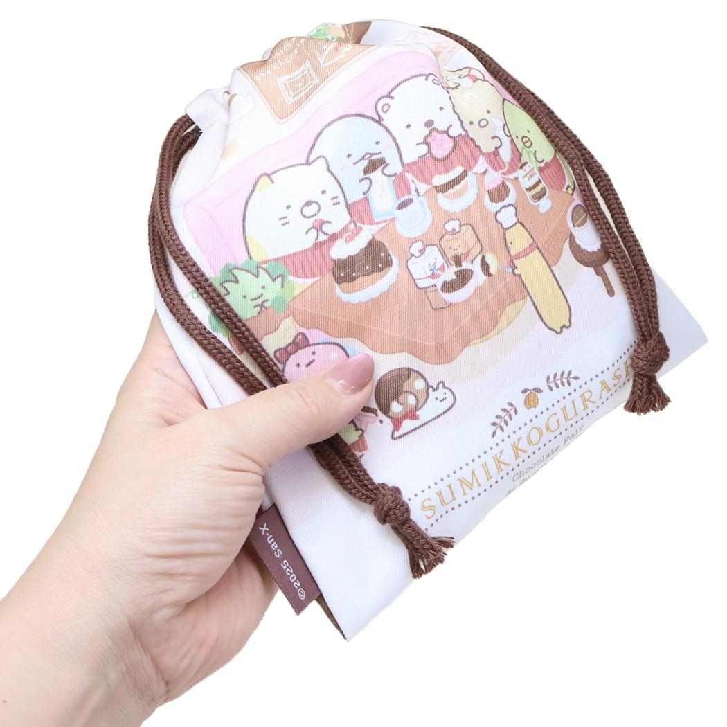 きんちゃくポーチ 巾着袋 すみっコぐらし チョコレートフェア サンエックス ジェイズプランニング 新学期準備雑貨 小物入れ メール便可