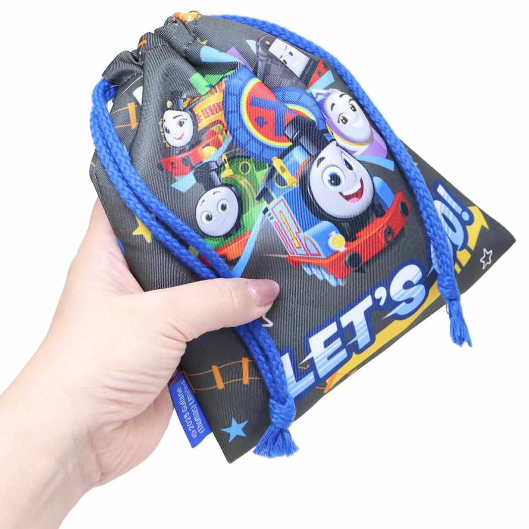 きんちゃくポーチ 巾着袋 きかんしゃトーマス フレンズブラック ジェイズプランニング 新学期準備雑貨 小物入れ メール便可