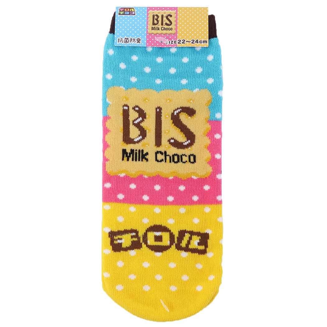 ジャガードソックス レディースソックス チロルチョコ ビス お菓子シリーズ ジェイズプランニング おもしろ雑貨 抗菌防臭 プレゼント メール便可