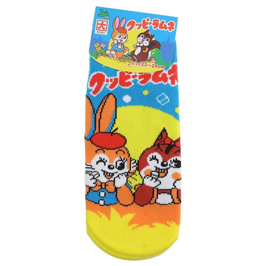 レディースソックス ジャガード 女性用靴下 クッピーラムネ ウインク お菓子パッケージ ジェイズプランニング かわいい メール便可